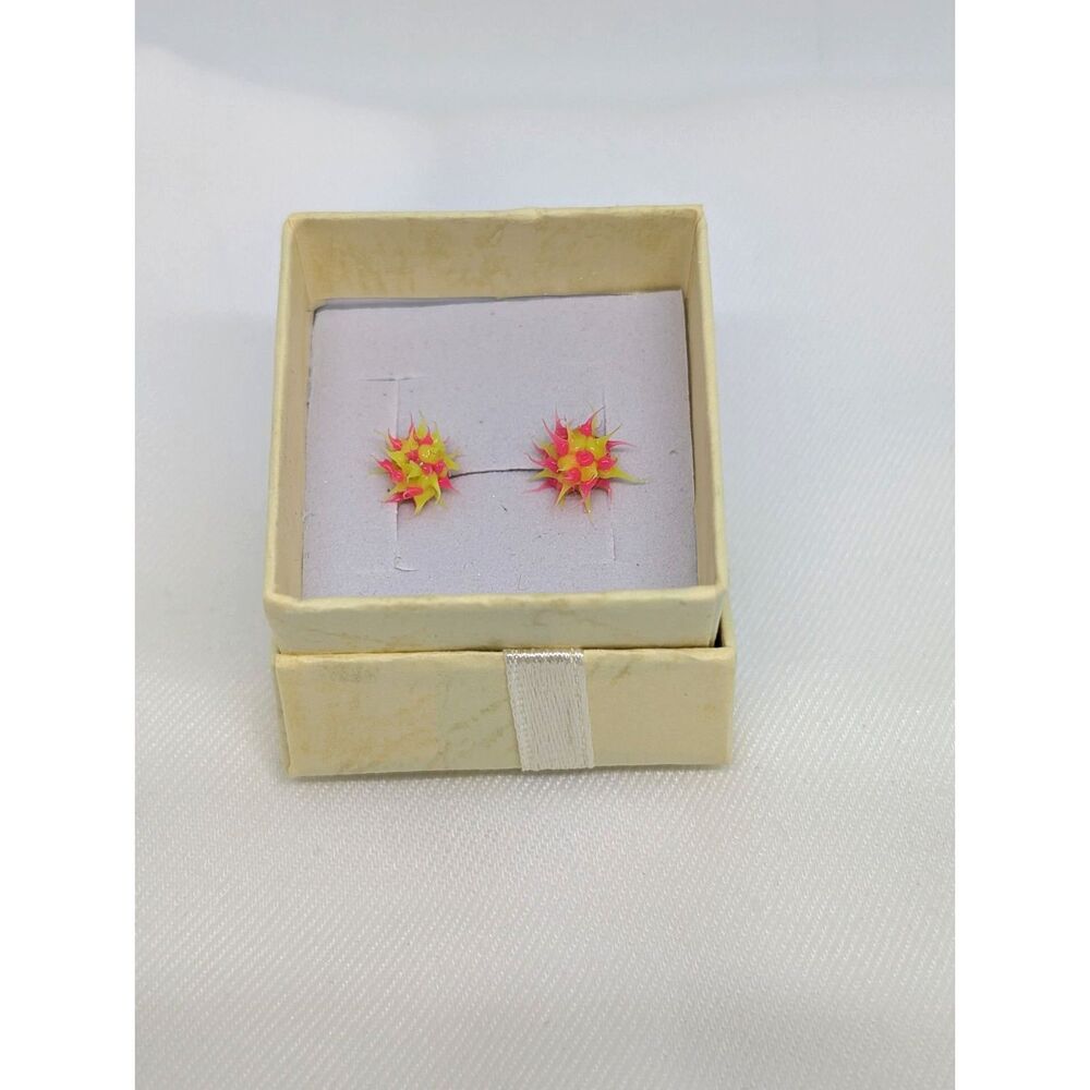 Set of 3 Retro Spike Ball Stud Colorful Earrings